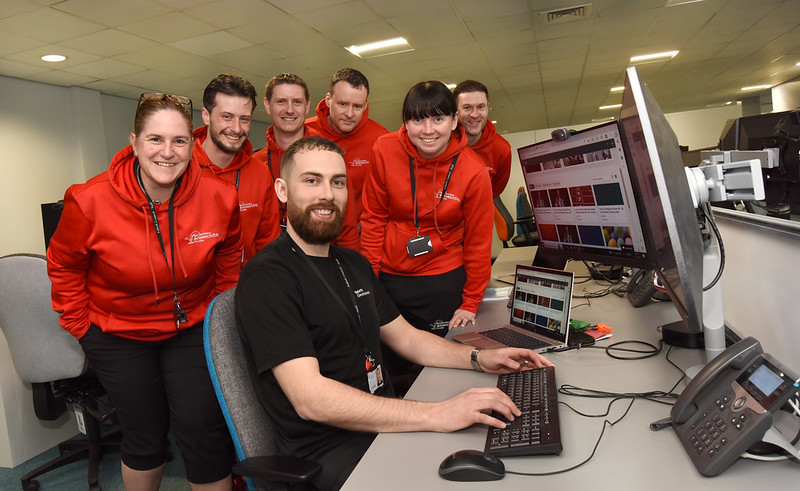 Connor with members of the Sports Dev team