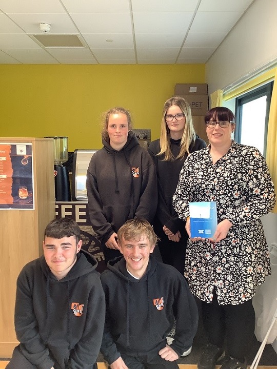 Carissa Neill with Carrongrange High School pupils