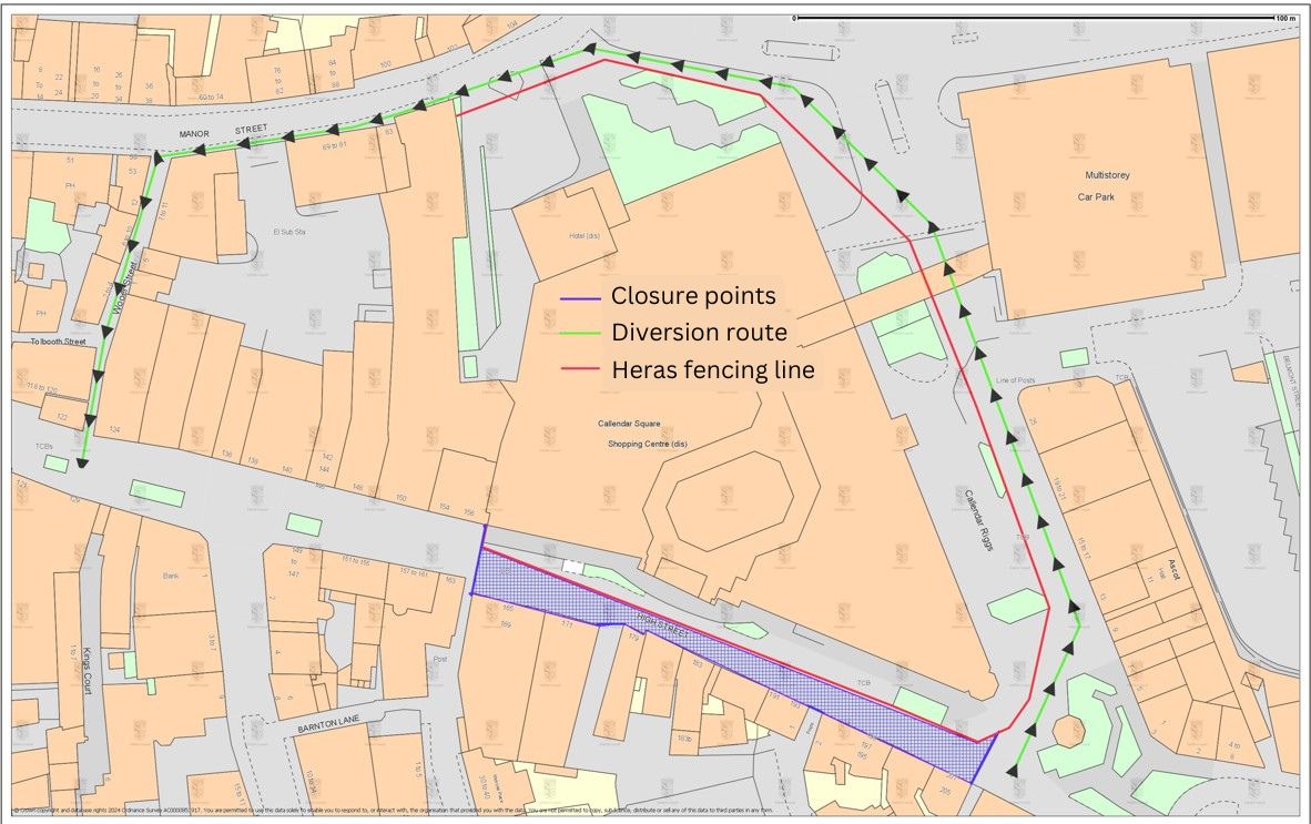 Closure zones and diversion map