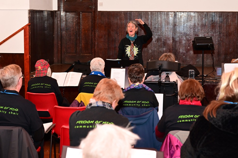 Members of the Freedom of Mind Choir rehearsing.