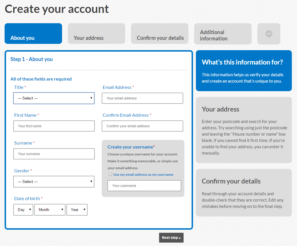 Screenshot of adding your account